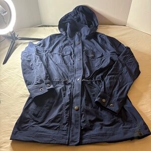 L.L.Bean Luna Windbreaker Jacket Rain Coat  Womens M Reg 289337 Blue Hiking